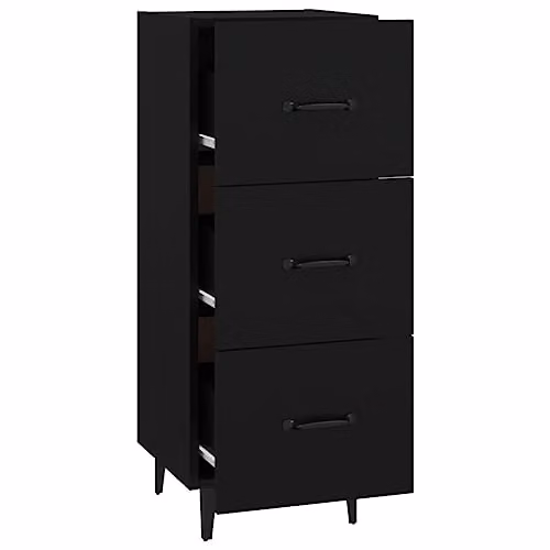 vidaXL Industrial Sideboard in Black Matt MDF and Metal, W/D/H: 34.5 x 34.0 x 90.0 cm – 3