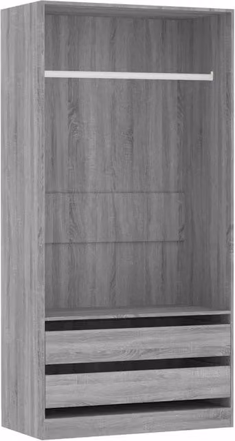 Berkfield Home Sonoma Grey Wardrobe with Integrated Drawers W/D/H: 100 x 50 x 200 cm – 1