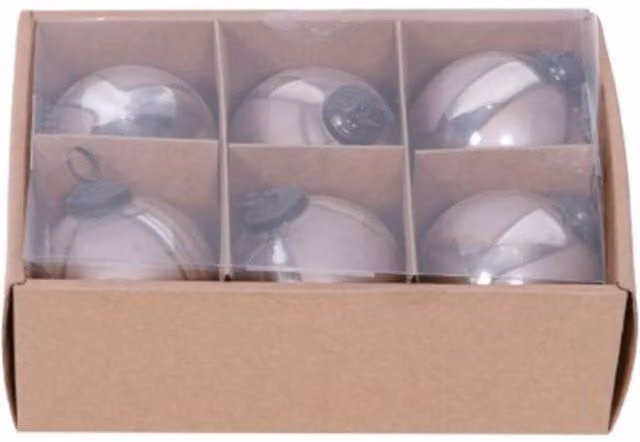Hill Interiors Brown Glass Ombre Christmas Baubles, Pack of 6