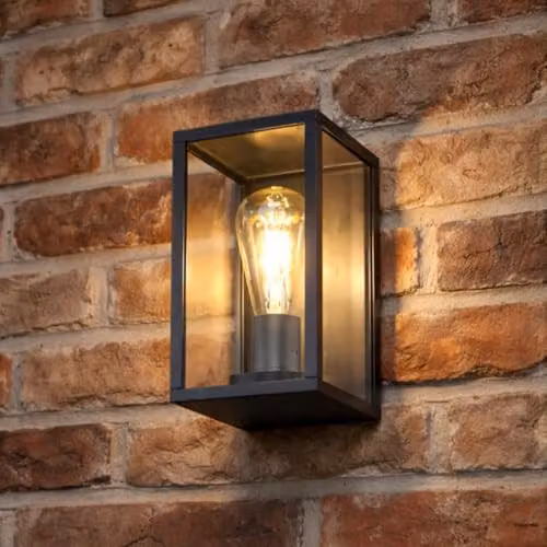 CGC Lighting Scarlett Black Aluminium Outdoor Wall Lantern with Transparent Glass – 2