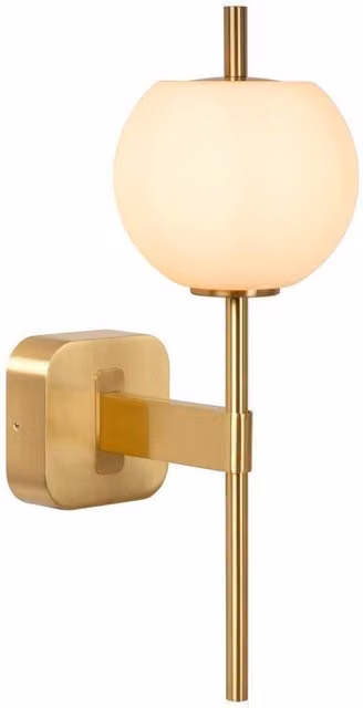 Netlighting Elda Art Deco Wall Light for Bathrooms, Matt Gold and Brass, IP44, 1xG9