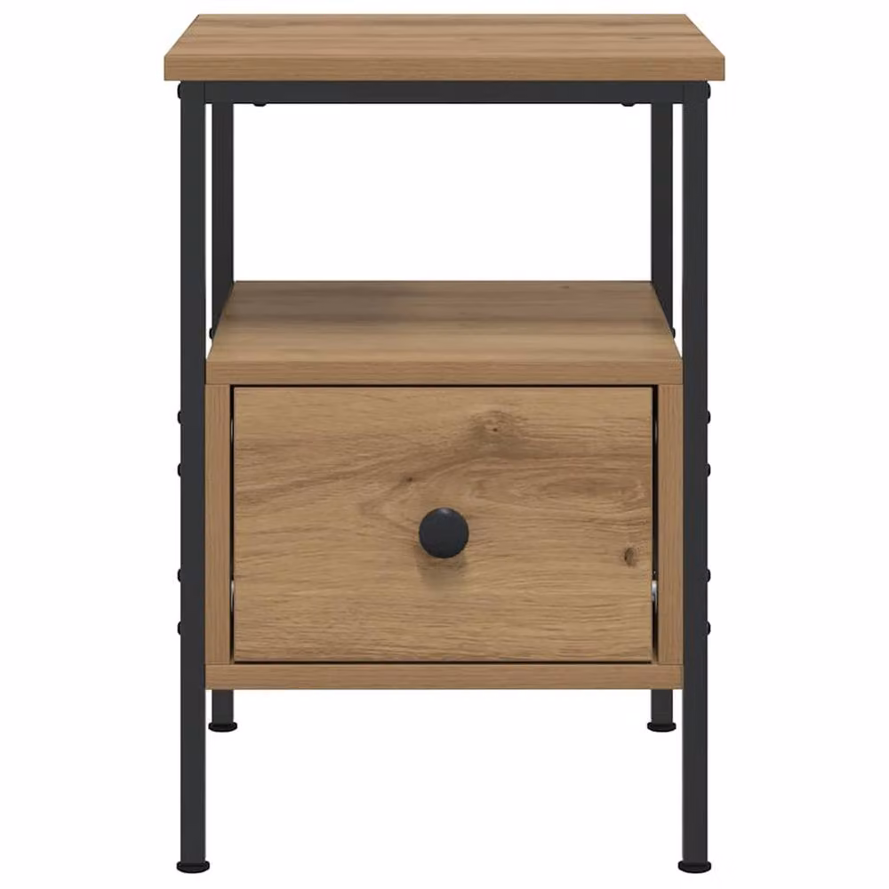 Berkfield Home Artisan Oak Bedside Cabinets, 2 Piece Set in Brown, W/D/H: 34 x 36 x 50 cm – 3