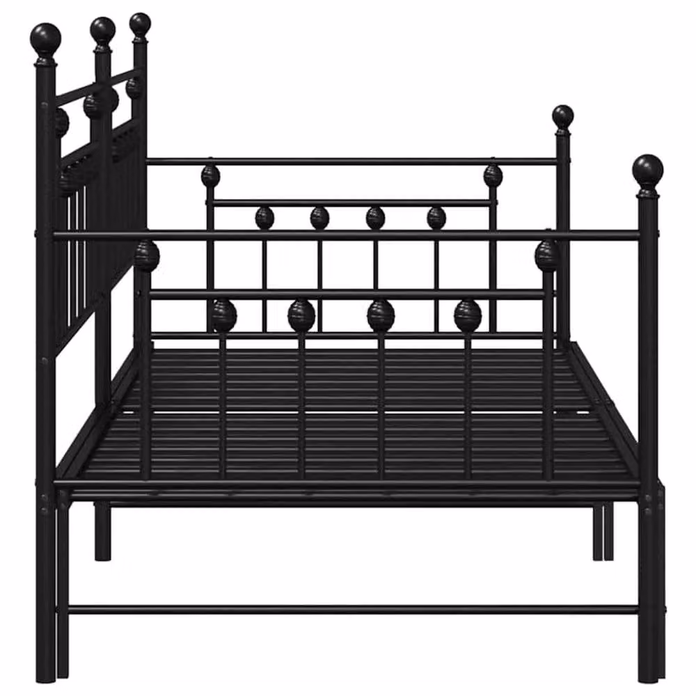 Berkfield Home Modern Metal Bed Frame in Black, W/D/H: 90 x 190 cm – 4