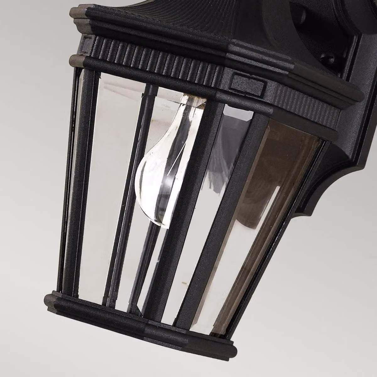 Netlighting Cotswold Lane Small Outdoor Wall Lantern Light in Black with Transparent Glass, IP44, E27 – 3