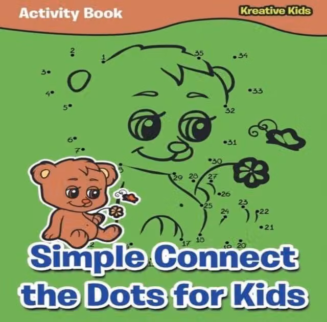 Kreative Kids Simple Connect the Dots Activity Book for Children, Multicolour Paperback