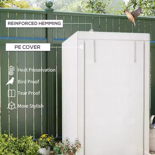 Outsunny 4 Tier Lean-to Mini Greenhouse in Grey, W/D/H: 110 x 50 x 171 cm – 3