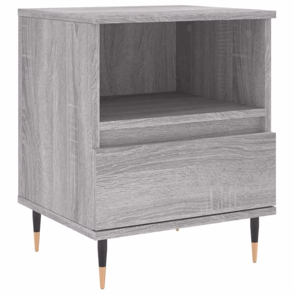 Berkfield Home Set of 2 Grey Sonoma Bedside Cabinets in Engineered Wood, W/D/H: 40 x 35 x 50 cm – 3