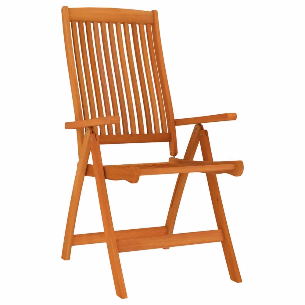 Berkfield Home Set of 4 Folding Garden Chairs in Brown Solid Eucalyptus Wood – 2