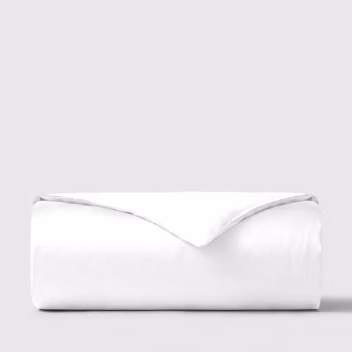 Bedable White Cotton Mako Sateen Duvet Cover, 460 Thread Count