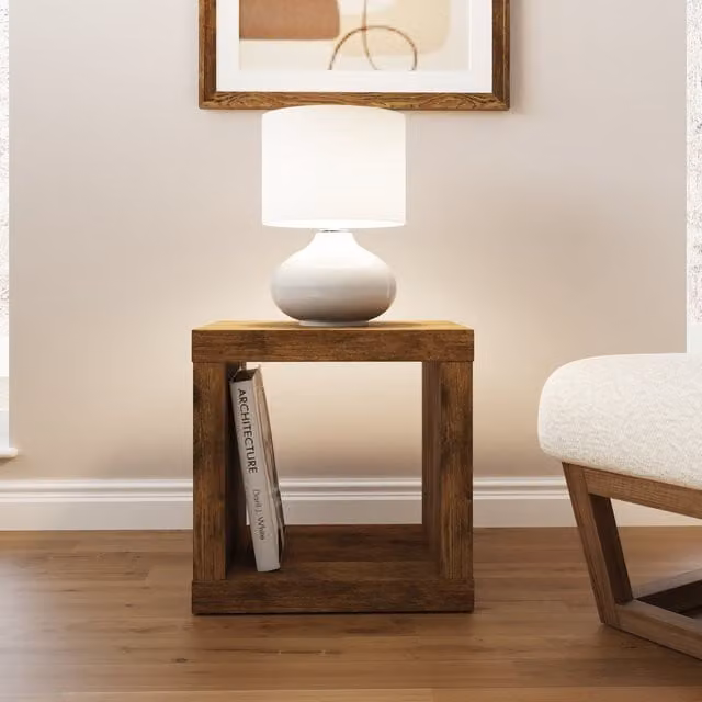 GFW Jakarta Mango Wood Cube Side Table in Brown – 1