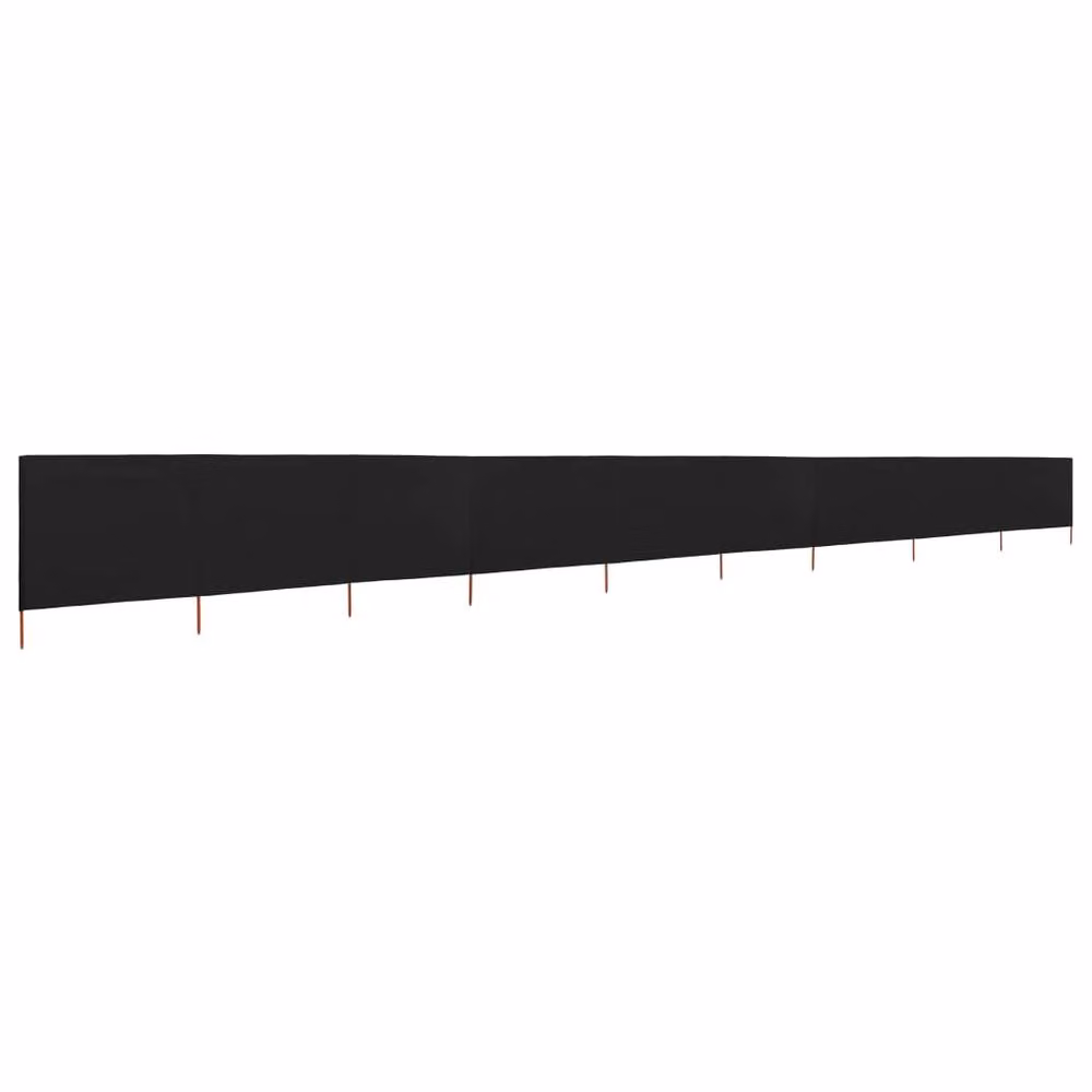 Berkfield Home 9-Panel Fabric Wind Screen Paravent, Black, W: 1200 cm, H: 80 cm – 2