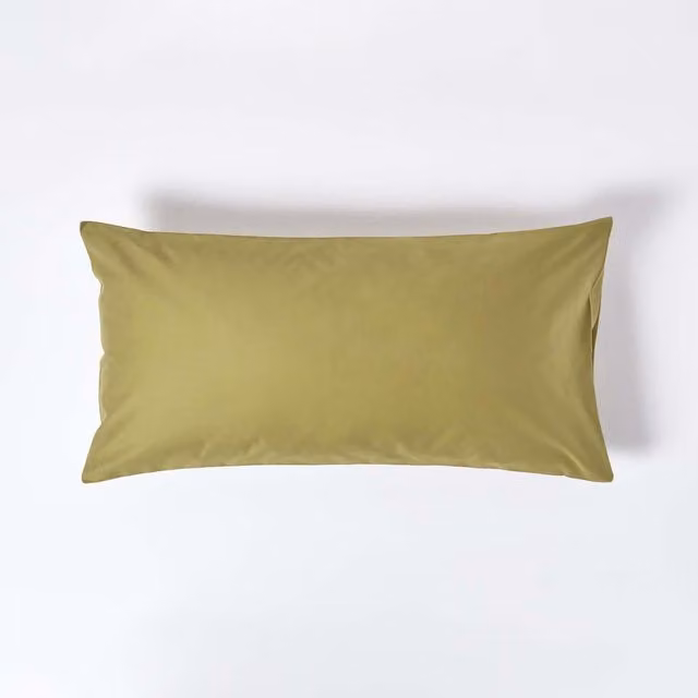Homescapes Egyptian Cotton King Size Housewife Pillowcase, 1000 Thread Count, Green – 1