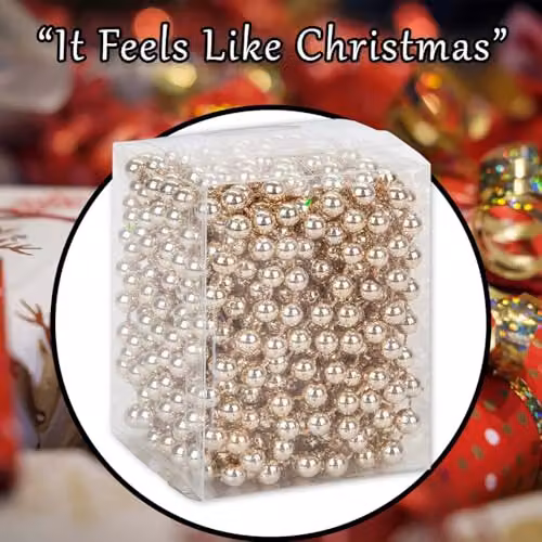 VFM e-Store Rose Gold Christmas Bead Chain Decoration – 7