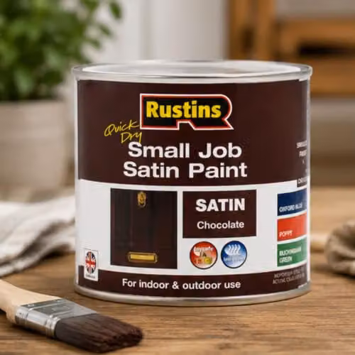 Rustins Quick Dry Water Based Satin Wood Paint, Brown, 250ml – 3