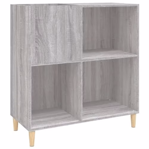vidaXL Modern Record Cabinet and Sideboard in Grey Sonoma Engineered Wood, W/D/H: 89.0 x 38.0 x 84.5 cm – 1