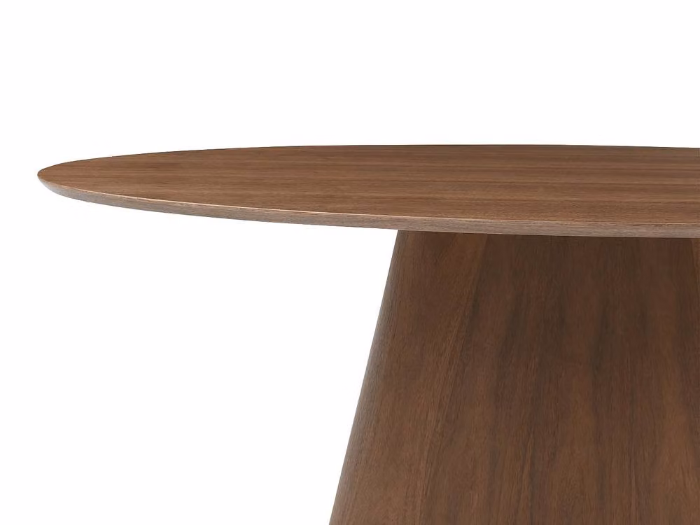 Vente-unique Antelada 6-Seater Oval Dining Table in Dark Natural Walnut Veneer, W: 240 cm, D: 90 cm, H: 75 cm – 3