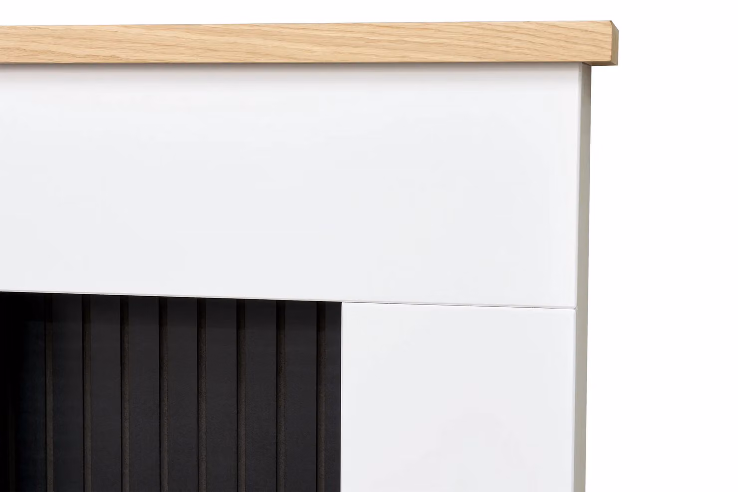 Adam Fires & Fireplaces Innsbruck Stove Fireplace in White and Black, W: 114.3 cm, H: 101.2 cm – 4