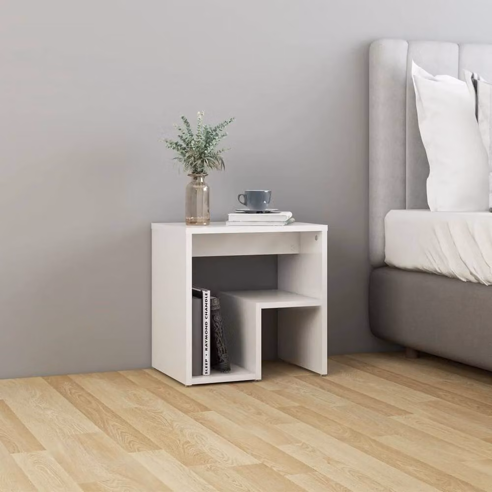 Berkfield Home Set of 2 High Gloss White Bedside Cabinets, W/D/H: 40 x 30 x 40 cm – 3
