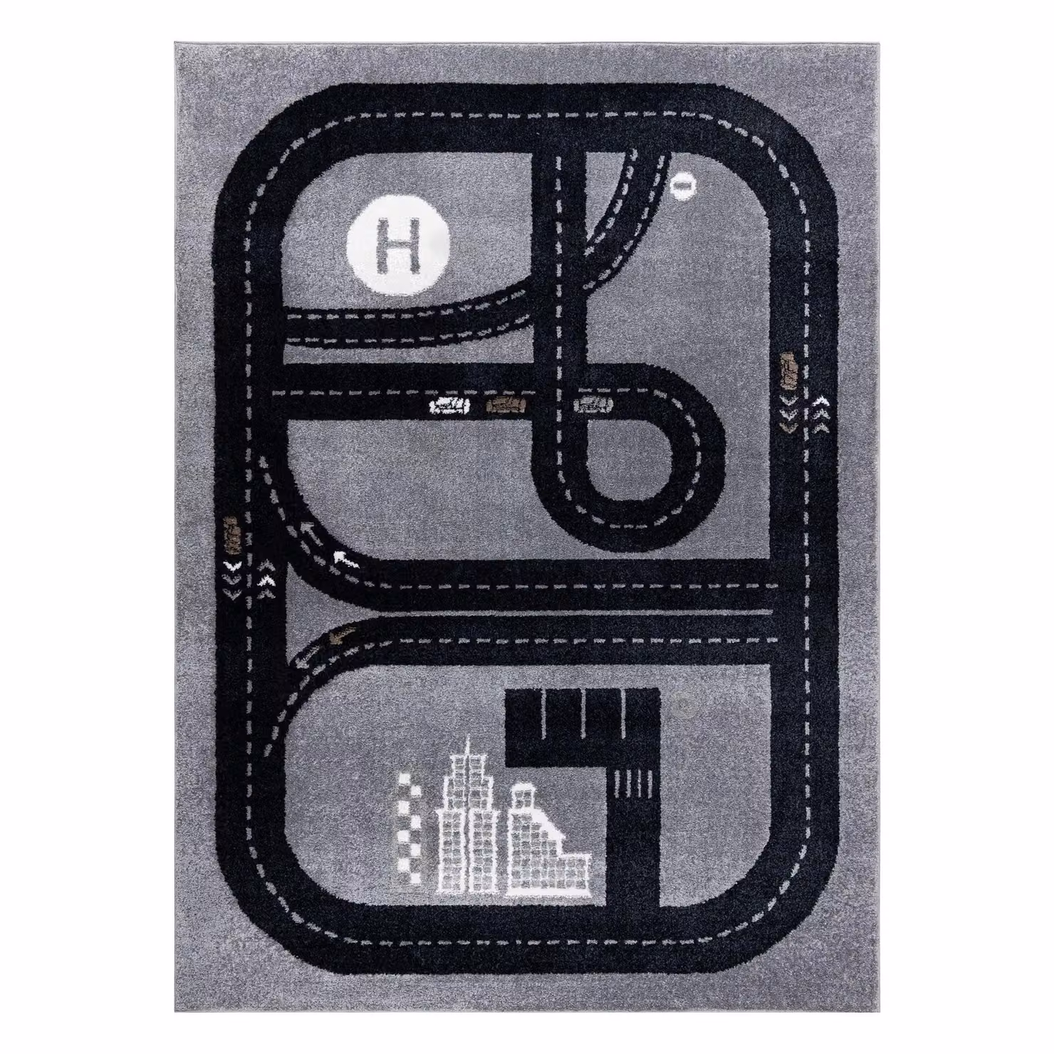 RugsX Fun Rectangular Childrens Rug in Grey, W: 80 cm, L: 150 cm – 2