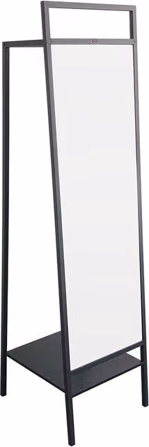 THE HOT SALE Modern Black Metal Floor Standing Mirror with Clothes Rail