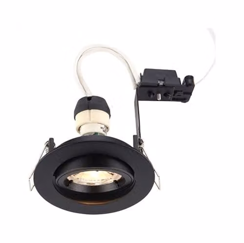 Netlighting Cast Round Recessed Downlight, Adjustable and Dimmable, Matt Black, 80mm Cutout, IP20 – 2