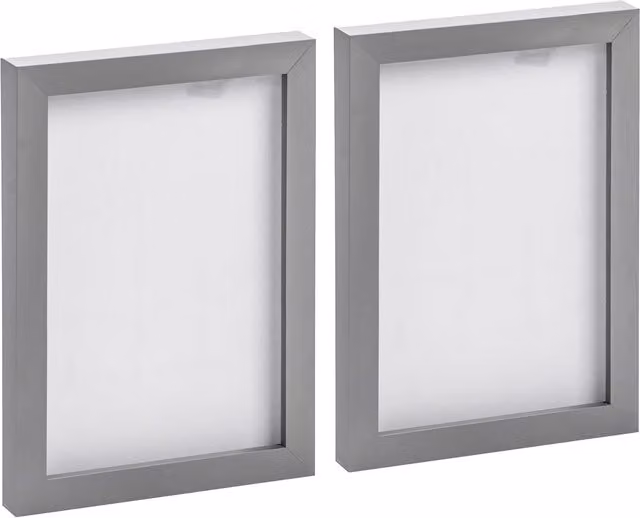 Nicola Spring Pack of 2 Rectangular Single Photo Frames in Grey, 15.24 x 20.32 cm