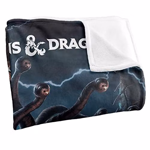 Hasbro Dungeons and Dragons Monster Manual Art Fleece Blanket, Multicolour, W/D/H: 152 x 127 cm – 2