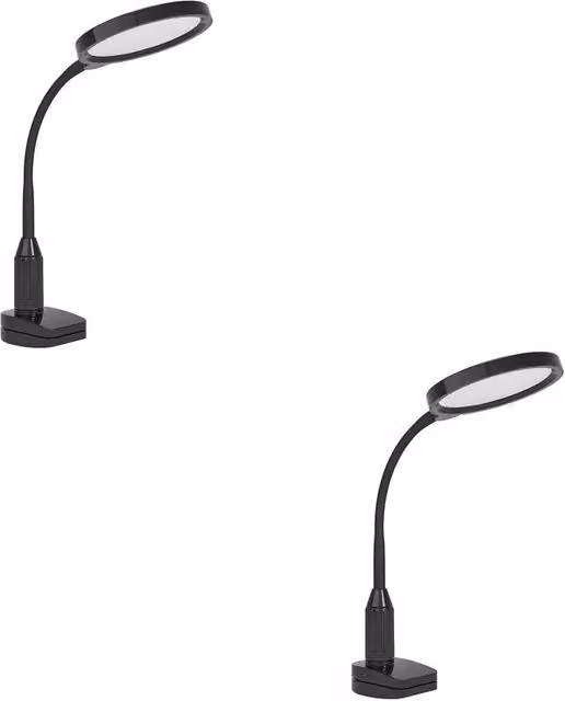 Loops 2 Pack Modern Black LED Table Lamps with Included Bulbs