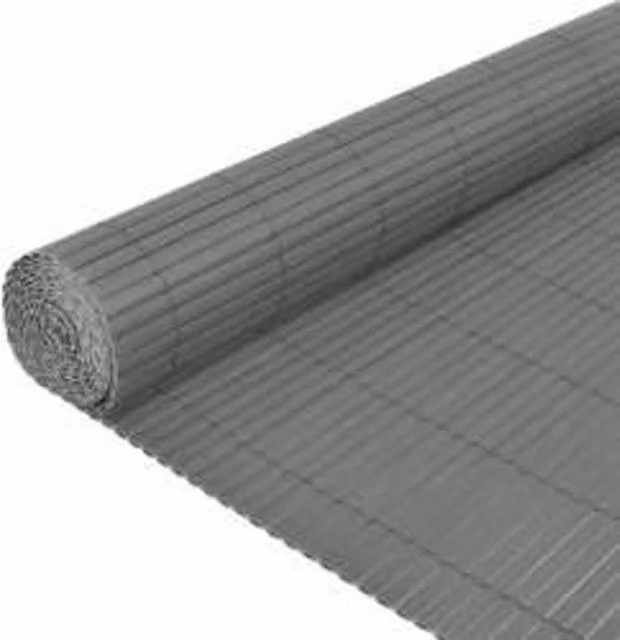 Berkfield Home Durable Double-Sided PVC Garden Fence Strip, Grey, H: 90 cm, W: 400 cm