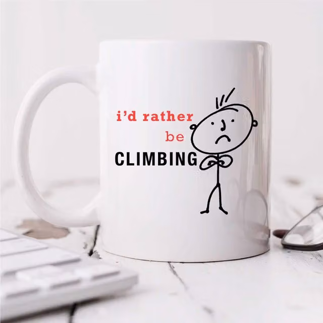 60 Second Makeover I'd Rather Be Climbing Ceramic Mug, White, 11oz