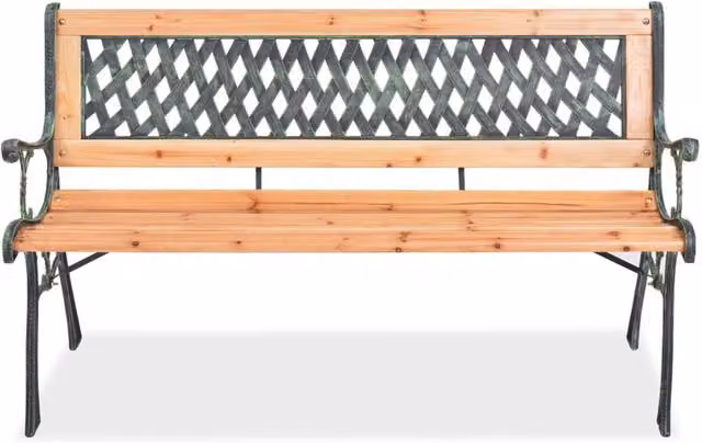 Berkfield Home Brown Wood Garden Bench, Width: 122 cm