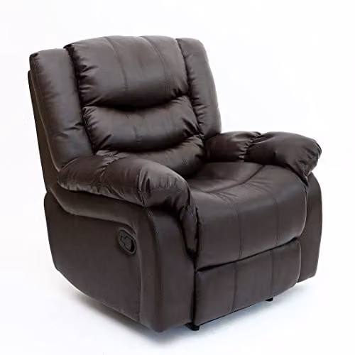 More4Homes Seattle Bonded Leather Recliner Armchair in Brown – 1