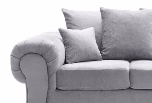 Abakus Direct Verona 2 Seater Sofa in Light Grey Crushed Chenille, W/D/H: 175 x 88 x 80 cm – 4