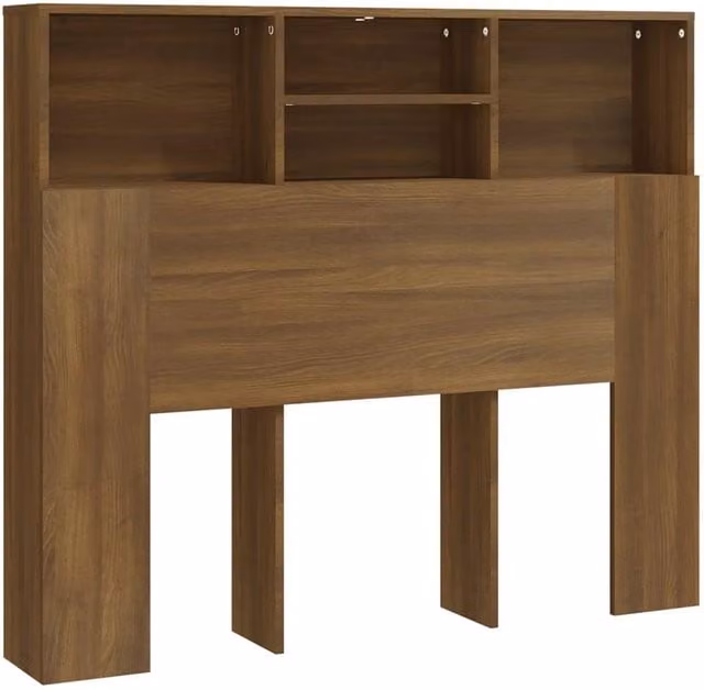 Berkfield Home Modern Headboard Cabinet in Brown Oak, W/D/H: 120 x 19 x 103.5 cm