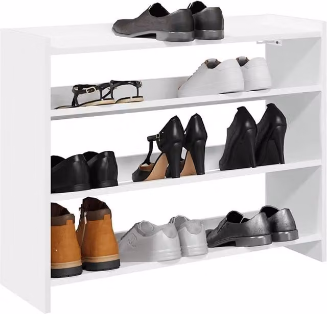 Berkfield Home White MDF Shoe Rack, W/D/H: 80 x 25 x 62 cm – 1