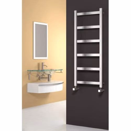 Bathroom Kingdom Mina Stainless Steel Heated Towel Rail, Silver, H: 75 cm, W: 48 cm – 2