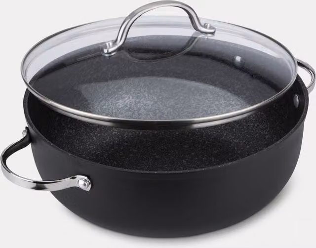 Prestige Scratch Guard 28cm Casserole Dish with Lid in Grey Marl