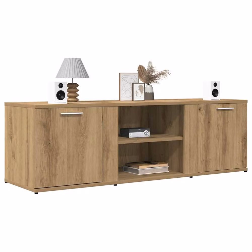 Berkfield Home Artisan Oak TV Cabinet in Brown, W/D/H: 120 x 34 x 37 cm – 3