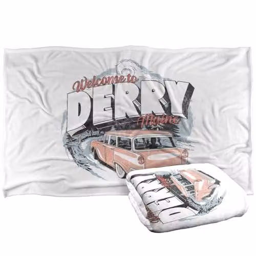 Warner Bros. Welcome To Derry Station Wagon Super Soft Silky Touch Fleece Throw Blanket, Multicolour, W/D/H: 91 x 147 cm – 1