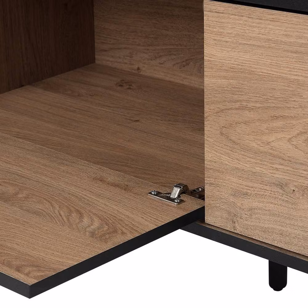 Wyld and Coco Industrial TV Stand for 55-inch TVs in Brown and Black – 4