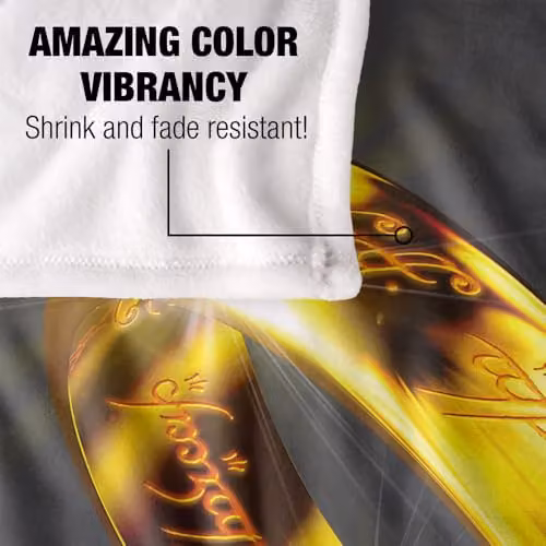 LOGOVISION Lord Of The Rings One Ring To Rule Them All Super Soft Fleece Throw Blanket, Multicolour, W: 152 cm, D: 127 cm – 3