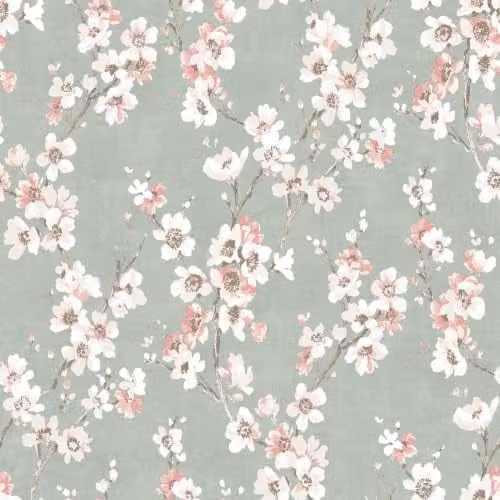 Muriva Melody Floral Botanical Wallpaper in Pink, White and Green – 1