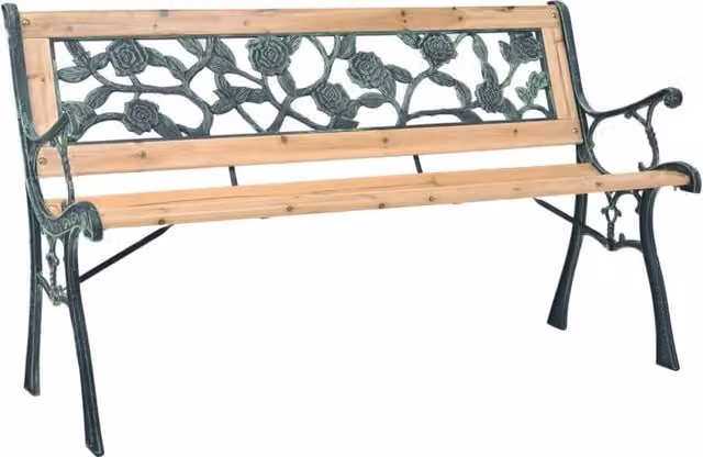 Berkfield Home Garden Bench in Brown Treated Hardwood, Width: 122 cm – 1