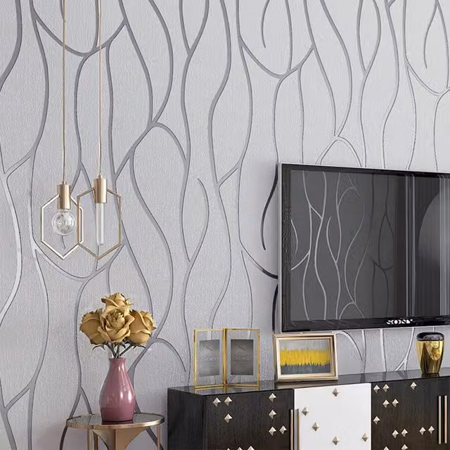 Lifeideas Grey Striped Abstract Non-Woven Wallpaper for your Living Room