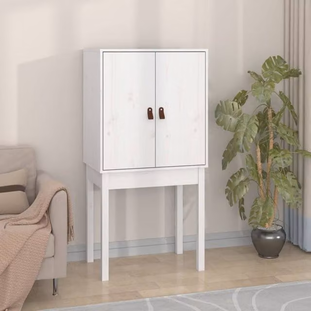 Berkfield Home White Solid Wood Pine Highboard W/D/H: 60 x 40 x 120 cm – 1