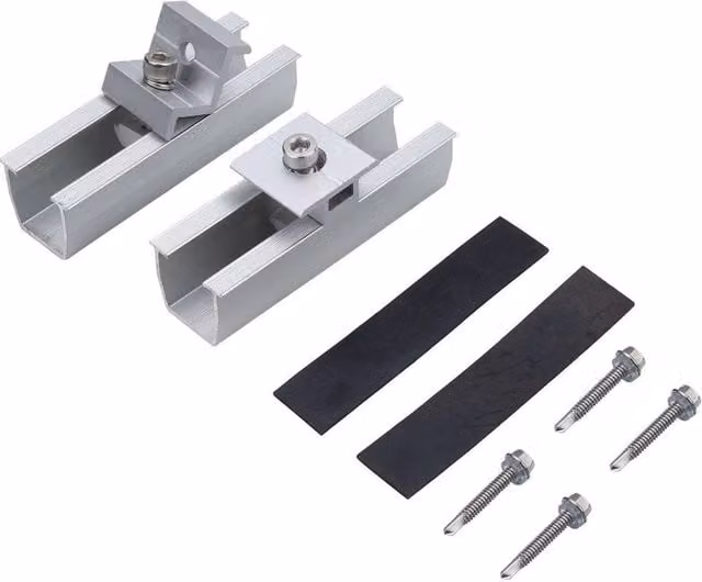 SPETLEK Solar Panel Roof Mounting Rail Brackets Clamp Fixing Kit in Silver