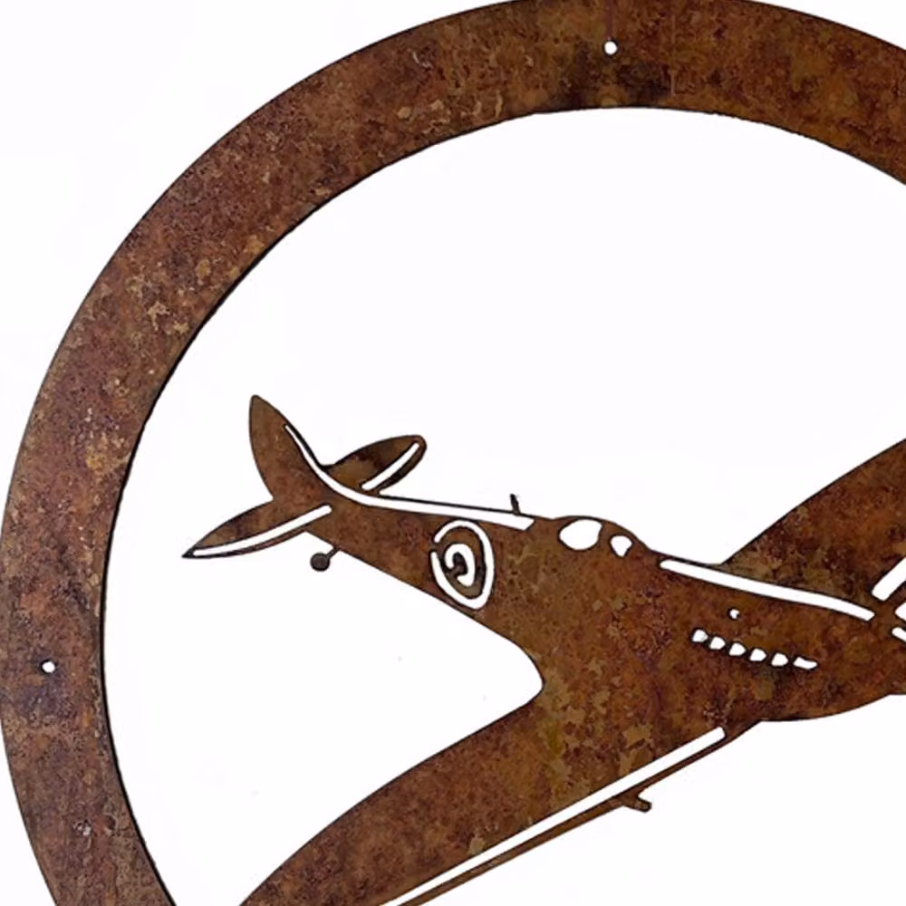 Poppyforge Spitfire Large Square Metal Wall Art in Copper and Bronze, W: 49.5 cm, H: 49.5 cm – 2