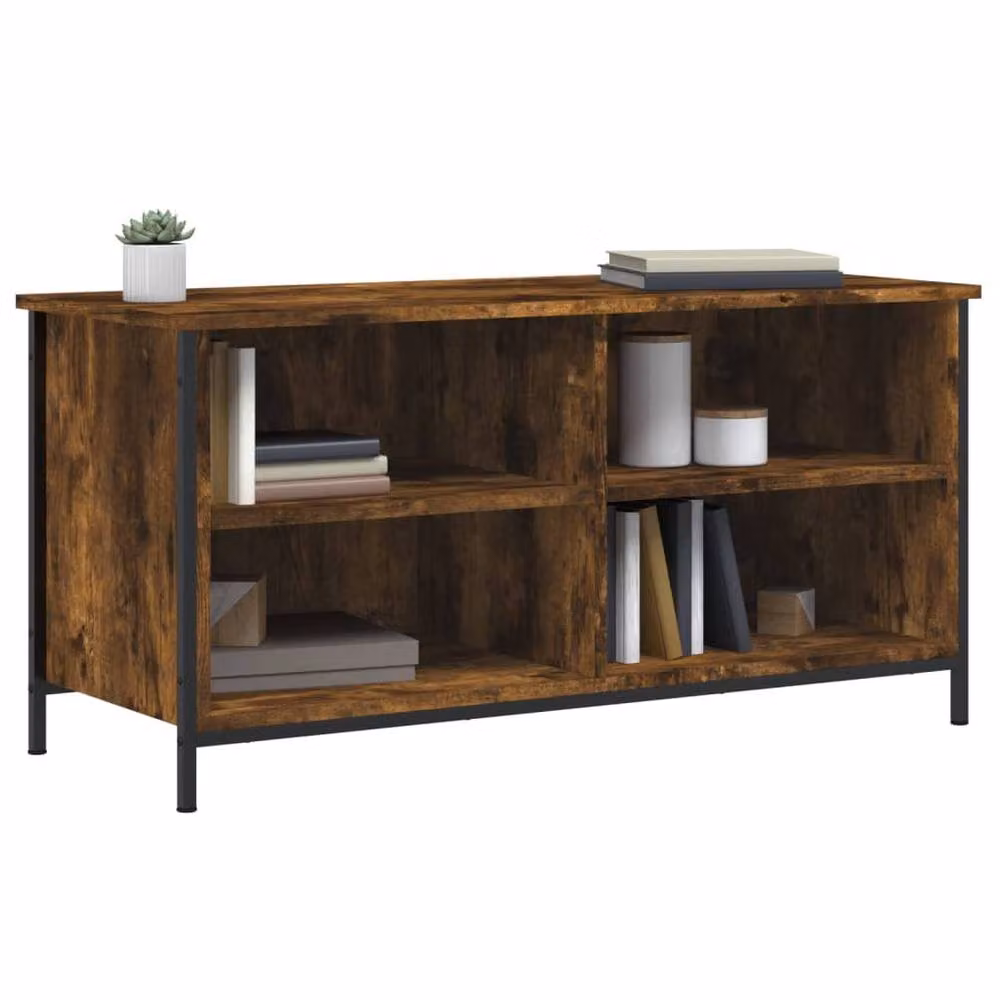 Berkfield Home Smoked Oak TV Cabinet in Brown, W/D/H: 100 x 40 x 50 cm – 3