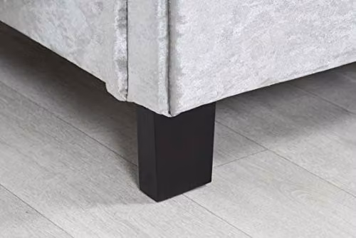 Birlea Modern Upholstered Velvet Bed Frame with Lift Up Base, Silver Grey, W/D/H: 180 x 200 cm – 3