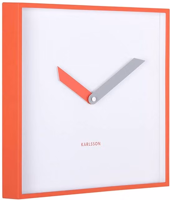 PRESENT TIME Karlsson Retro Geometric Analog Wall Clock in Bright Scarlet Red
